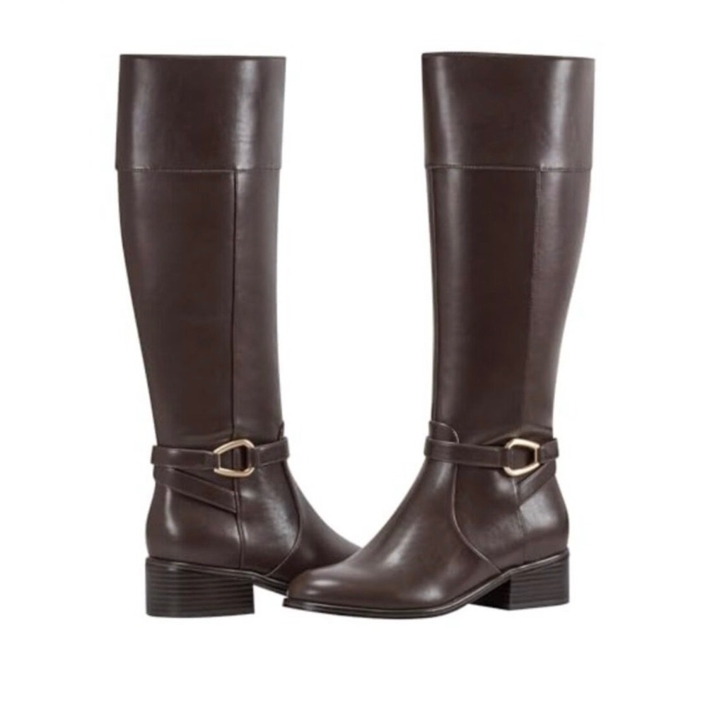 Bandolino Dennie Dark Chocolate Brown Knee High Riding Boots 6M 8NDENNIE3WC